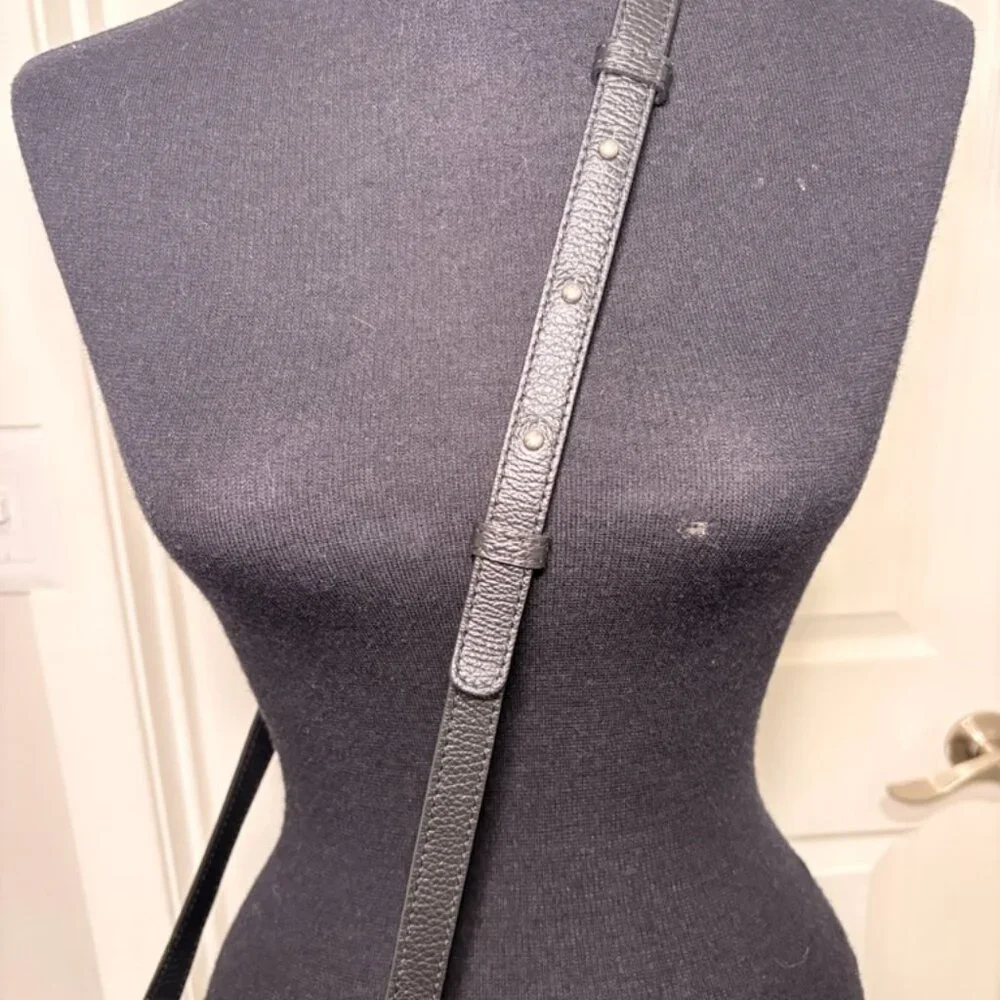 Italian 100% Leather Bucket Bag with Suede Fringe Tassels, Black - Picture 12 of 13